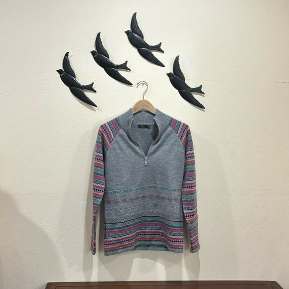 Neve Designs Julia 100% Merino Wool Nordic Fair Isle Knit Sweater ~ M - Picture 10 of 12